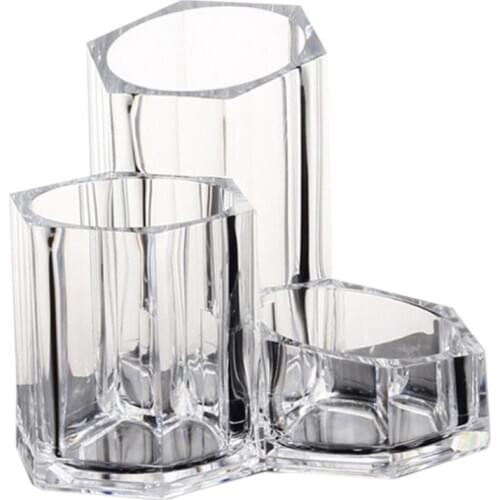 Cosmetic Transparent Organizer Makeup Brush Holder Storage Box Plastic Box Jewelry Pen Supplies Business Card Storage