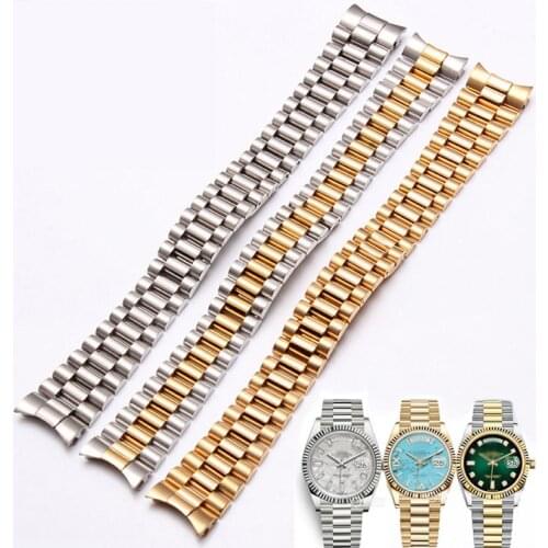Metal Watchbands For Rolex DATEJUST DAY-DATE OYSTERPERTUAL DATE Fold Strap Watch Accessorie Stainless Steel Watch Bracelet Chain