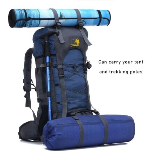 REJS LANGT 60L Large Capacity Men Backpack Outdoor Camping Hunting Backpacks Tactical Waterproof Hiking Travel Bag Oxford Zaino