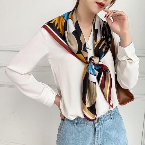 2021 new spring women scarf quality shawl silk fashion scarf headscarf beach sunscreen bag headscarf scarf 90cm*90cm