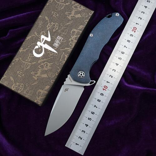 CH3504 Flipper folding knife S35VN Blade Titanium handle outdoor camping hunting survival pocket fruit kitchen knives EDC tools