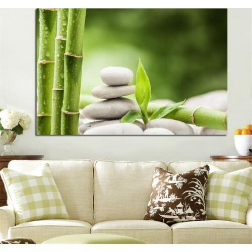 Spa Stone Green Bamboo Painting on Canvas Prints and Posters Modern Pop Giclee Art Wall Picture Home Decoration For Living Room