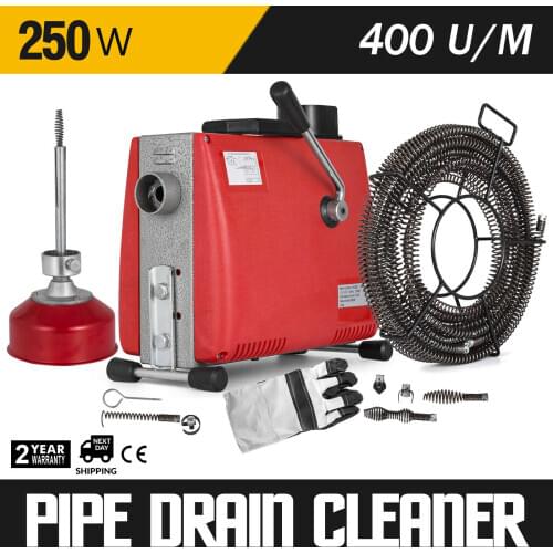 Pipe cleaning device 250W 15mx16mm spiral drain cleaner Pipe cleaner drain