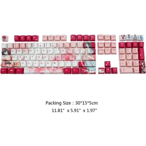 1set 108 Keys PBT Dye Sub Keycaps Full Set Mechanical Keyboard Keycaps PBT Cap