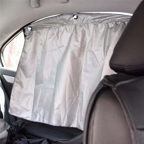 2pcs/lot Sunshade Curtain Sucker Universal Car Sunscreen Insulation Silvering Suction Cup Blackout Curtains Side 70cm * 52cm
