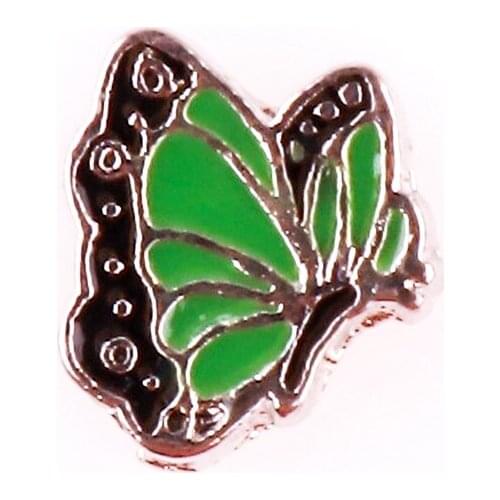 20Pcs Green butterfly insect shape floating charms for living memory glass floating locket charms DIY jewelry