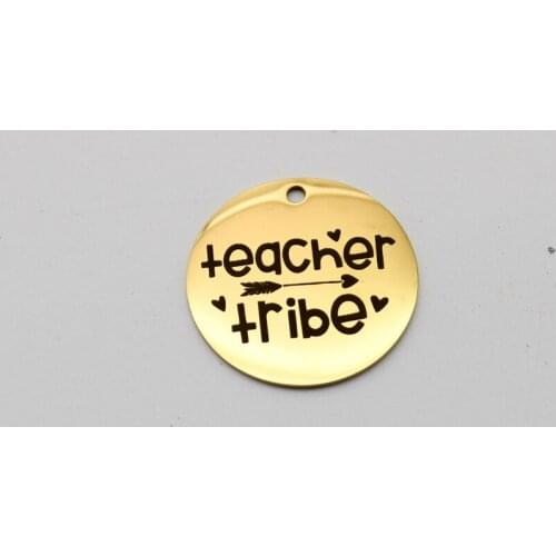 20pcs Teacher Tribe Charms Stainless Steel Pendant Tribe Charm DIY Handmade Accessories