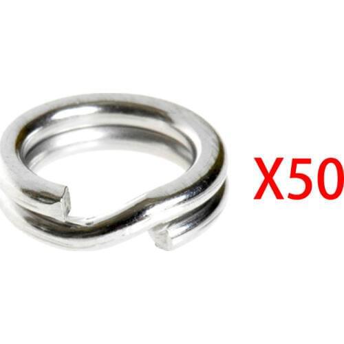 50Pcs Fishing Solid Stainless Steel Snap Split Ring Lure Tackle