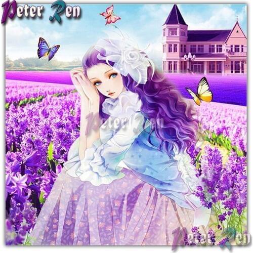 5d Lavender girl Diamond embroider Square or Round Diamond Painting Diy Diamond Mosaic cross stitch Picture holiday gift