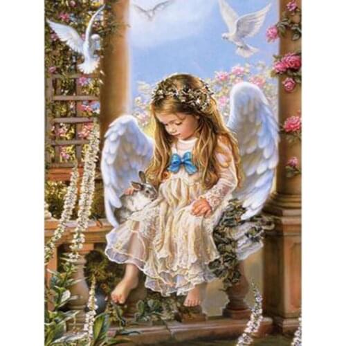 Diamond Painting 5D DIY Square/Round Diamond Angel Girl Beauty Picture Figure Painting Cross Stitch Decoration Artwork TX624