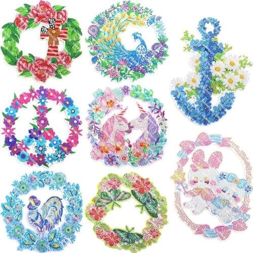 DIY Diamond Painting Wreath for Door Diamond Embroidery Kit Special Shaped Drill Cross Stitch Diamond Art Craft Home Decoration