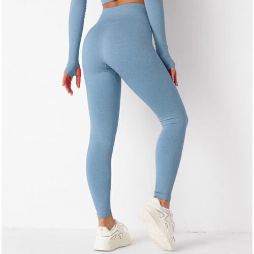 Seamless Bubble Butt Yoga Leggings Breathable Sexy Slim Leggings High Waist Stretch Sports Leggings Solid Color Fitness Pants