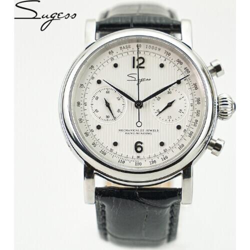 Chronograph Mechanical Watch Men Sapphire Seagull Movement st1901 40mm Mens Watches Pilot Genuine Leather Band Man Watch Fashion