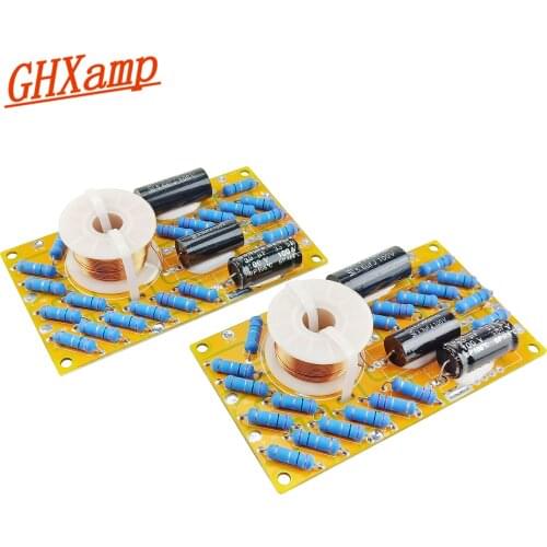 GHXAMP 100W Car Crossover -18dB Midrange Speaker Frequency Divider 800-2800Hz For 2-4OHM Audio 2PCS