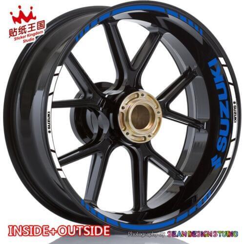 For GSXR GSX-R1000 750 600 GSXS GSX-S1000 750 Hayabusa GSX1300R V-Strom SV1000 650 Wheel Sticker Reflective MotorBike Rim Decal
