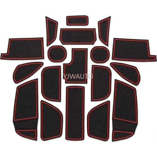 Door Slot Mat for Ford Focus 2015 Gate Groove Cushion Car Door Rubber Cup Holder Mats Anti-slip Carpets Position