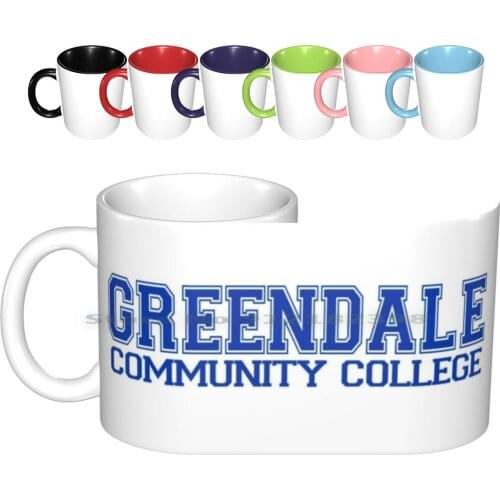 Greendale College Jersey ( Blue ) Ceramic Mugs Coffee Cups Milk Tea Mug Community Geek Greendale Nerd Classic Retro Vintage Fun