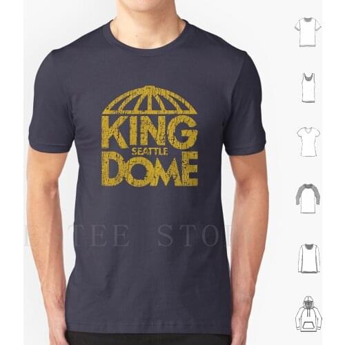 Kingdome Seattle 1976 T Shirt Print Cotton Seattle Kingdome Vintage Retro 1970s 1976 Sports Stadium King Dome Washington