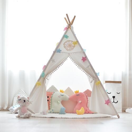 Dropshipping Canvas Teepee Play Tent Kids Indian Wigwam Playhouse Tipi Tee Pee Tent