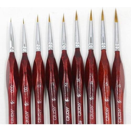 Art Brushes for Drawing Gouache Oil Painting Line Fine Professional Brush Sable Hair Paint Brush Miniature Art Supplies r20