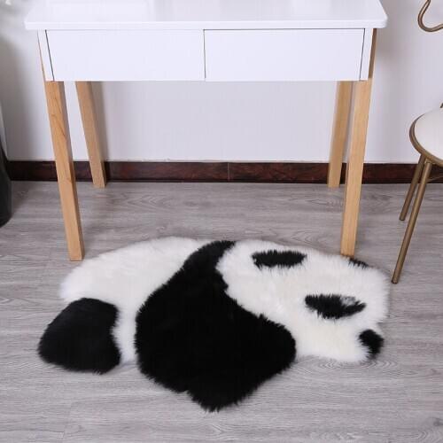 Imitation Wool Carpet Plush Faux Fur Rugs Cute Cartoon Koala Panda Rugs Home Non-slip Foot Mats Childrens Room Fluffy Cushion