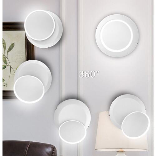 Wall Lamp Modern Style Wall light Adjustable Black/White 7W for Bedroom Foyer Mirror Light Corridor Balcony AC90-220V