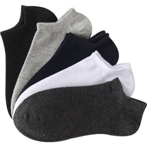 5 Pairs Men Ankle Boat Socks Summer Autumn Spring Winter Black White Grey Male Socks All-match Cotton Sock Slippers Meias Sox