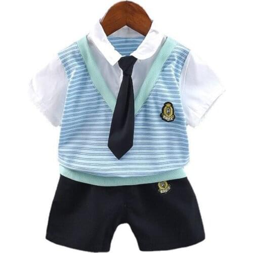 New Summer Newborn Baby Girls Clothes Suit Children Boys Cotton T-Shirt Shorts 2Pcs/Sets Toddler Fashion Costume Kids Tracksuits