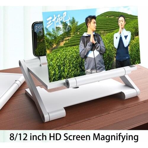 New 8/12 Inch Folding 3d Phone Screen Amplifier HD Eyes Protection Display Video Universal Screen Amplifier Support Mobile Phone