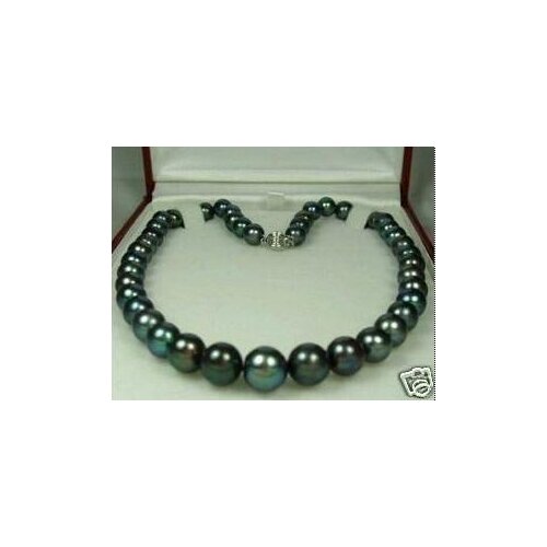 8-9mm Black Natural Pearl Necklace 18"