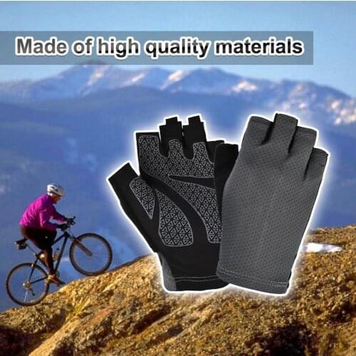 1 Pair Cycling Gloves Sunscreen Antiskid Mesh Fabric Outdoor Sports Fitness Driving Breathable Gloves for Skate Skateboard