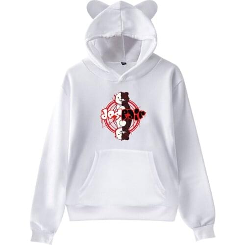 Suitable Anime Monokuma Cat Ear Hoodies Men Women Sweatshirts Autumn Kids Hip Hop Hooded Casual Boys Girls White Pullovers