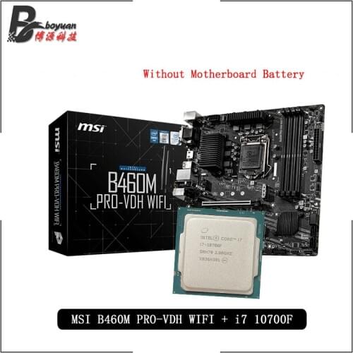 Intel Core i7 10700F CPU + MSI B460M PRO VDH WIFI Motherboard Suit No integrated graphics card LGA 1151 New but without cooler