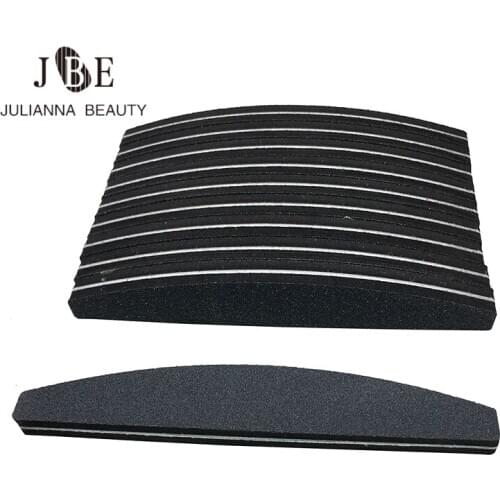 60Pcs/Lot Black 100/180 Professional Nail Files Nail Buffer Buffing Slim Thick Nail Makeup Tools Diamond Spong Soft Nail File