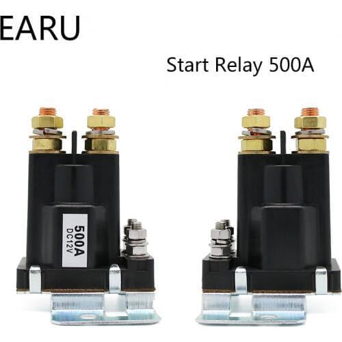 Dual Battery Start Relay 4 Pin Large Current 500A 12V 24VDC Car Power Switch,Starting Relay,Auto Start Contactor Heavy Current