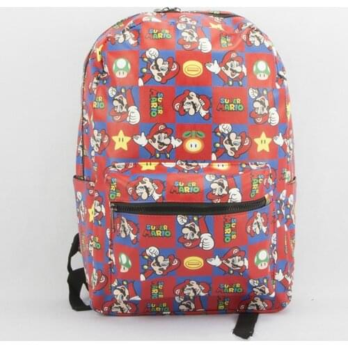 Super Mario PU Leather Cosplay Backpack Cartoon Student School Shoulder Bag Pocket Monster Laptop Travel Bags Gift