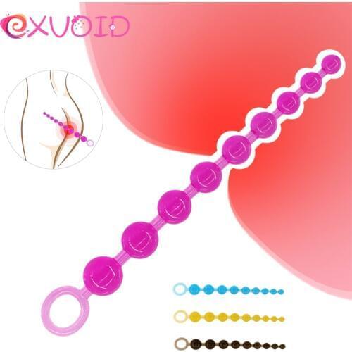 EXVOID Silicone Anal Beads Sex Shop 10 Balls Butt Plug for Beginner Sex Toys for Coulpes Long Anal Plug Adult Products