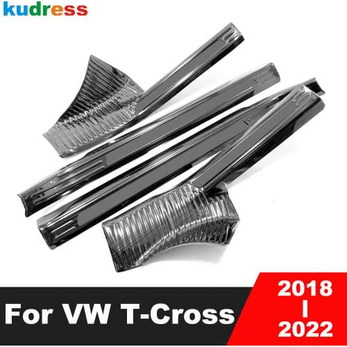 For Volkswagen T-Cross 2018 2019 2020 Inner Car Styling Door Sill Protector Pedal Scuff Plate Cover Trims Accessories