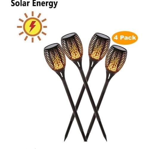 Solar LED Flame Lamp Waterproof Lawn Path 33 LEDs Romantic Flicker Effect Torch Lights Outdoor LED Fire Light Garden Decoration
