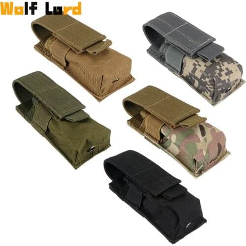 Tactical Military Molle M5 Flashlight Pouch Outdoor Hunting Single Pistol Magazine Bag Pouch Torch Case Knife Holder Holster Bag
