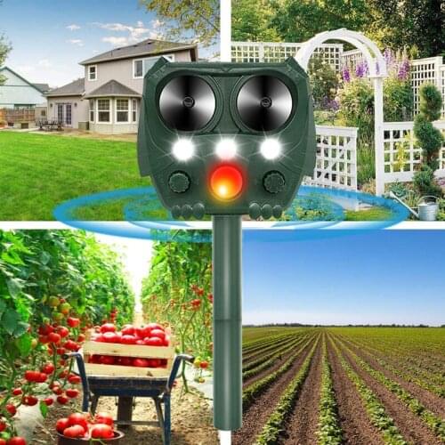 2/1Pcs Solar USB Ultrasonic Repeller PIR Motion Sensor Animal Dog Cat Bird Rabbit Deterrent Scarer Repellent Outdoor Garden Tool