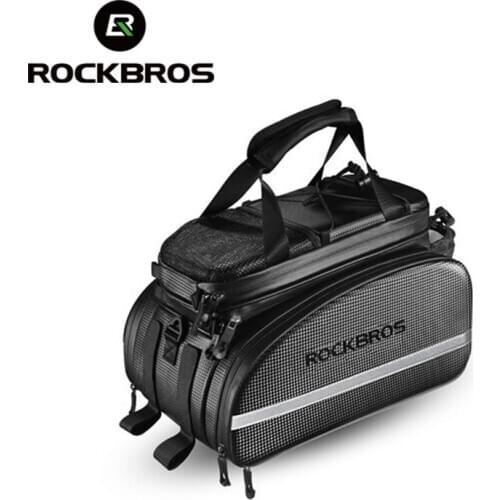 ROCKBROS Bicycle Carrier Bag MTB Road Rack Bag Trunk Pannier Cycling Multifunctional Large Capacity Travel Bag With Rain Cover