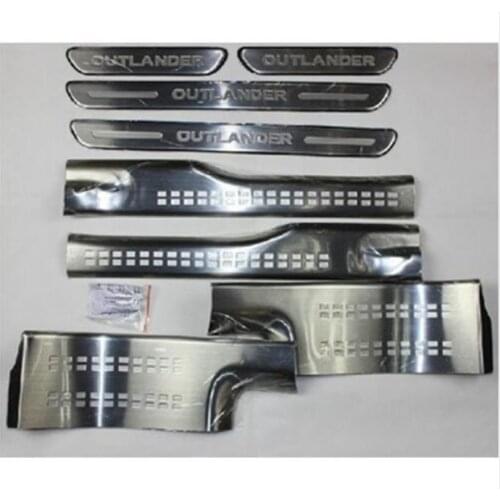 Stainless steel External door sill Internal Scuff Plate Car accessories l For 2013 Mitsubishi Outlander Samurai