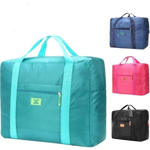 Waterproof nylon folding travel storage bag portable clothing hand luggage duffle big large 28L organizer overnight