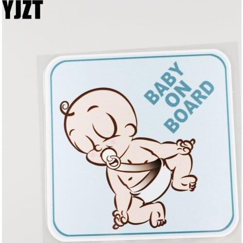YJZT 13.5CMX13.5CM Baby on board Pvc Decal decorate Car Sticker Baby Safety belt 13A-0097