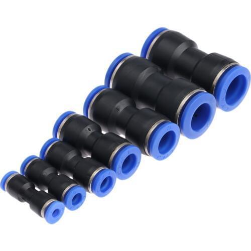 1Pc Pneumatic Straight Union Connectors Push In Pneumatic Fittings for Air Water Tube Air Pipe Joint 4/6/8/10mm/12mm/14mm/16mm
