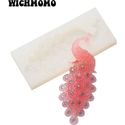 2019 New 1PCS Fashion Craft DIY Transparent UV Beautiful Peacock Resin Liquid Silicone Combination Molds for Making Jewelry