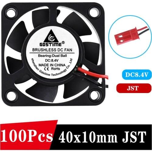 100 PCS Gdstime JST 4CM High Speed ball bearing 40x40x10mm 8.4V JST 2Pin Connector 4010 Mini Cooling Axial Fan