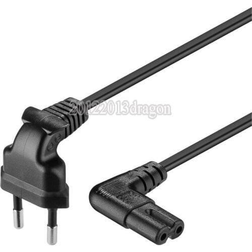 2m wholesale in stock 10PCS Figure 8 C7 right angled 90 degree EU AC power cable for Samsung Toshiba LG LED TV Free shipment
