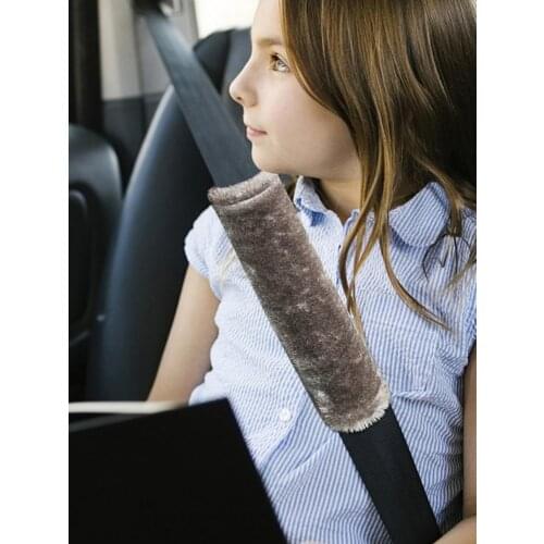 2pc Fiber hemp Car Sefety Seat Belt cover protect Child Headrest Seat.belt Cushion Adult Seat belt Shoulder Pads AutoAccessories